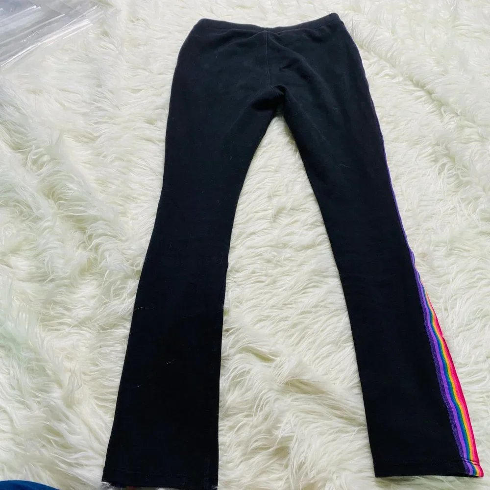 The Children's Place Girls Rainbow Side Stripe Zip Ponte Knit Jeggings Black L